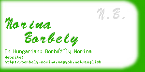 norina borbely business card